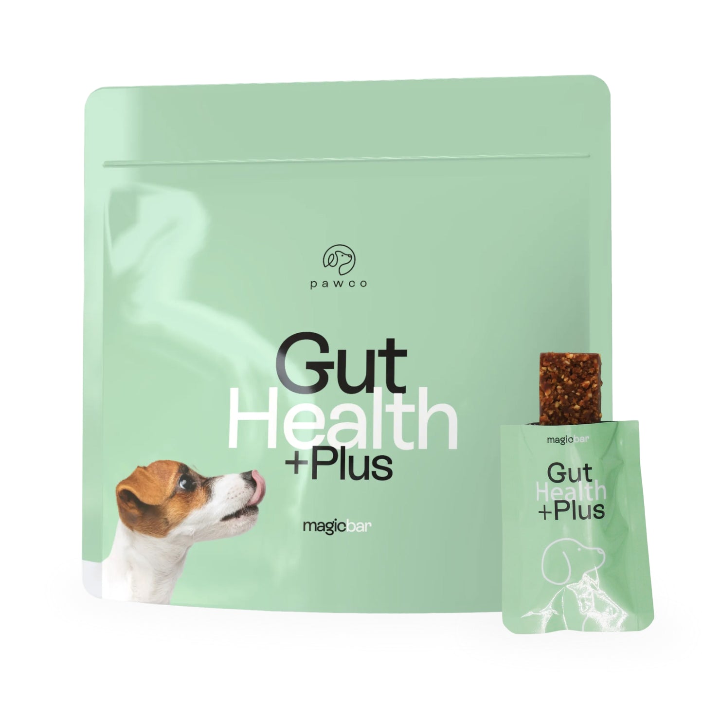 PawCo Magic Bar Gut Health 8-pack — plant-based dog treat for digestive support