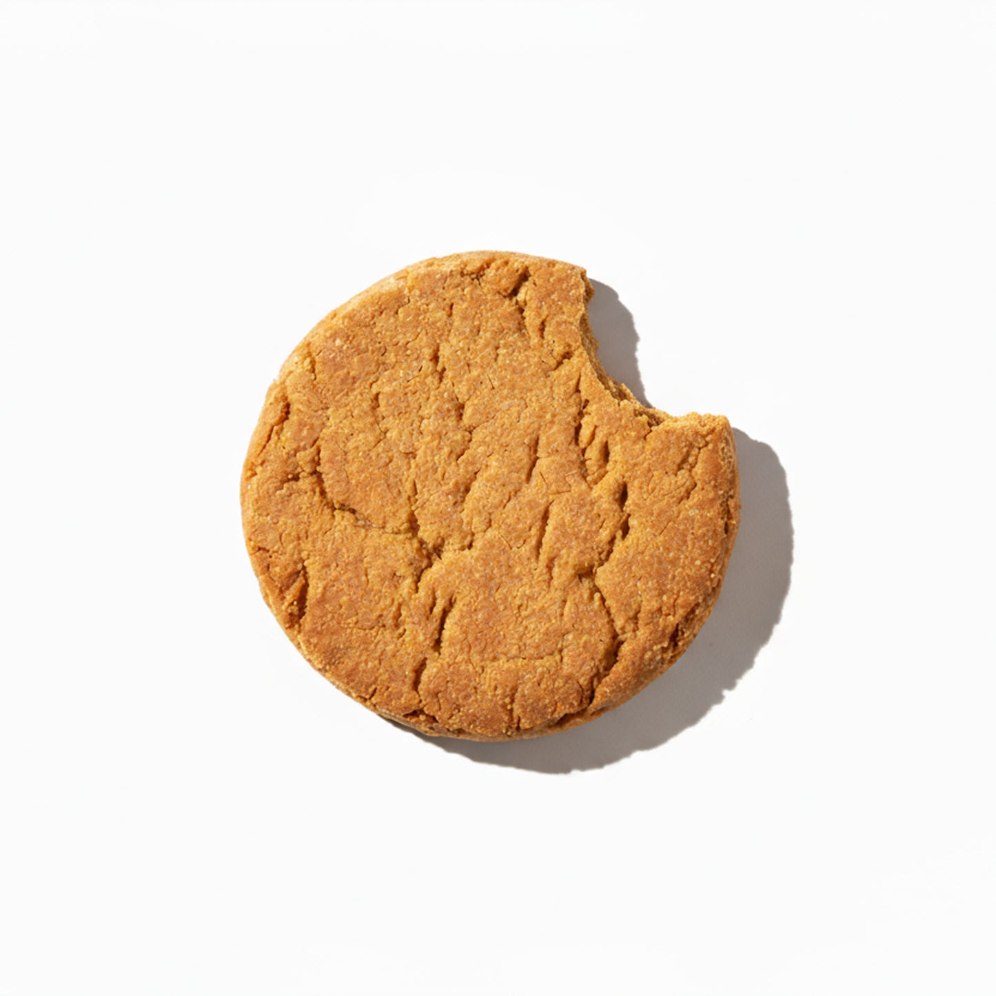 PawCo Magic Cookie Variety Box – one PawCo Magic Cookie, bitten on right side, on white background