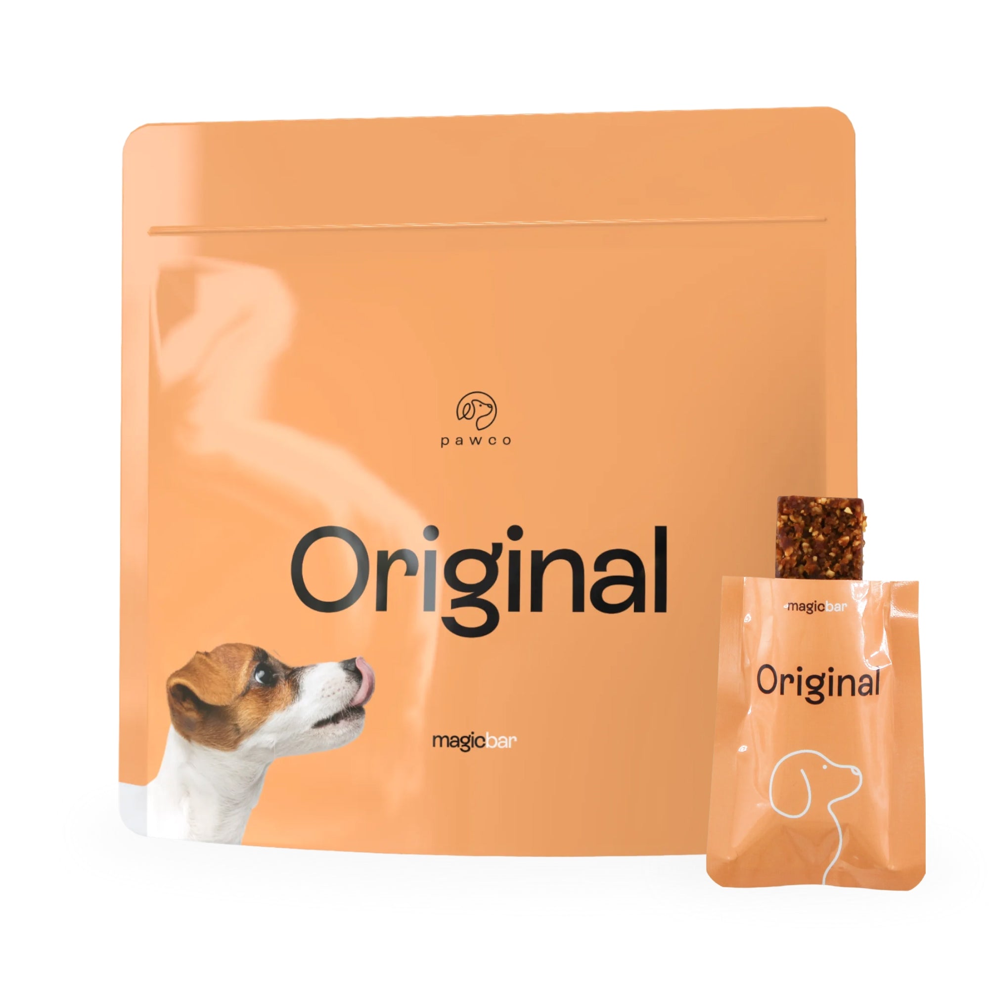 PawCo Magic Bar Original 8-pack — plant-based functional dog treat with peanut butter and pumpkin for daily dog wellness