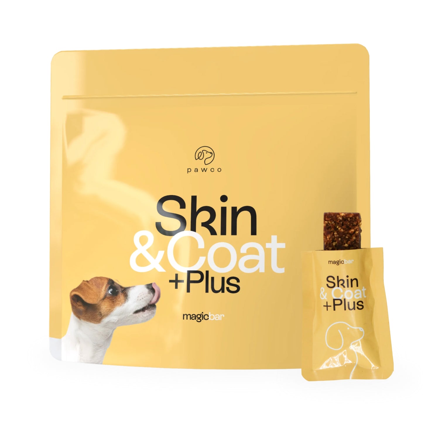 PawCo Magic Bar Skin & Coat 8-pack — plant-based functional dog treat for healthy skin and coat