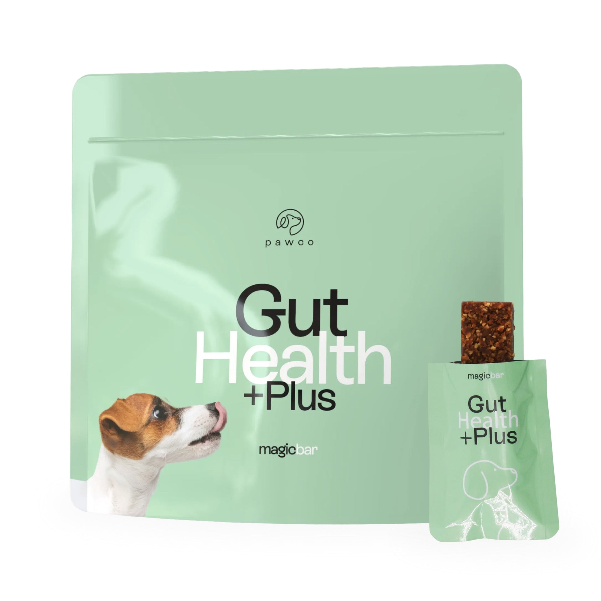 PawCo Magic Bar Gut Health 8-pack — plant-based dog treat for digestive support
