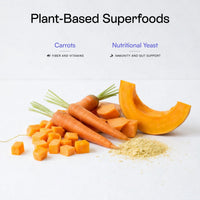 Carrots and nutritional yeast in PawCo Magic Topper supplements fiber and vitamins, and supports immunity and gut health