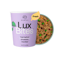PawCo LuxBites 17oz — premium plant-based fresh dog food with postbiotics and mixed veggies