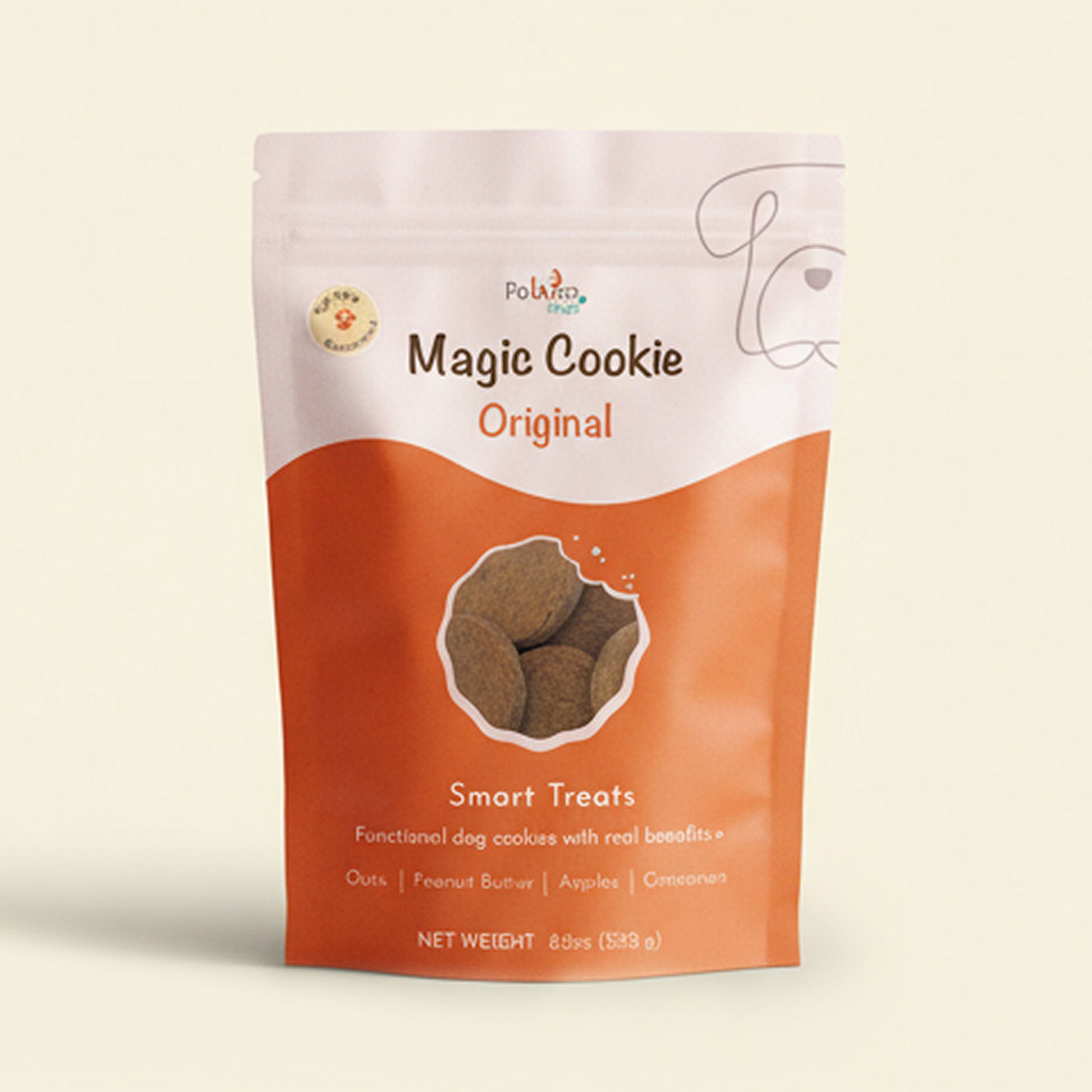 PawCo PawCo Magic Cookie Original – functional dog treat bag front on white background – PawCo Foods