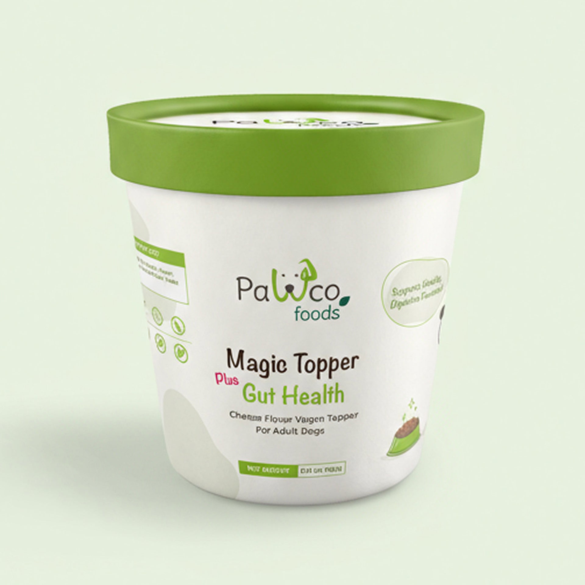 PawCo Magic Topper Gut Health – dog food meal topper carton front on white background – PawCo Foods