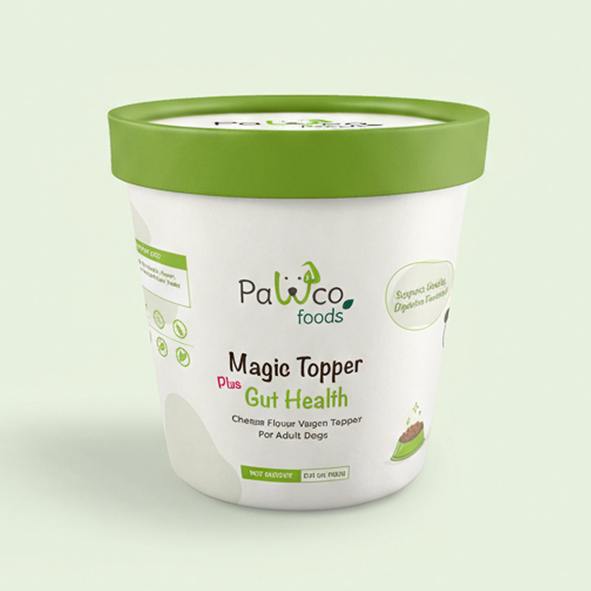 PawCo Magic Topper Gut Health – dog food meal topper carton front on white background – PawCo Foods